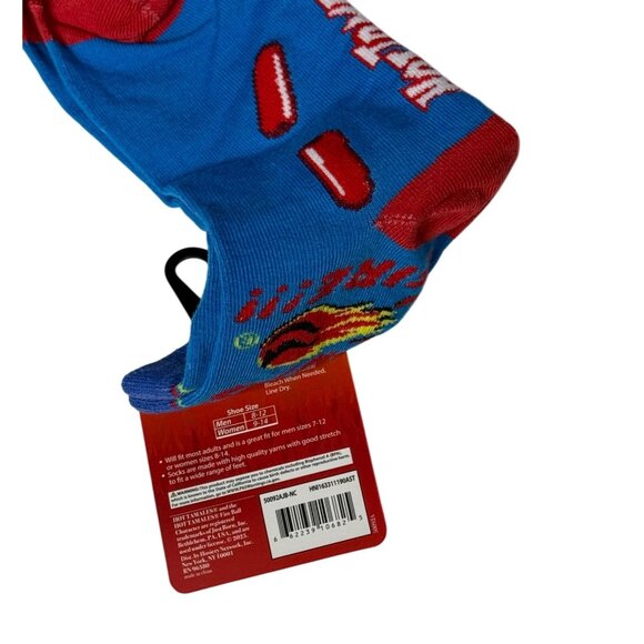 Hot Tamales Socks Blue Red Candy Theme Men’s 8-12 Women’s 9-14 Fun Gift - Picture 3 of 3